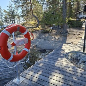 Pelastuspylväs 120 cm + pelastusrengas heittoliinalla